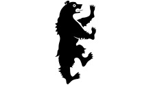 Silhouette of a Bear in a Playful Pose