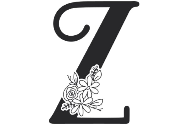 Stylized Letter Z with Floral Decoration