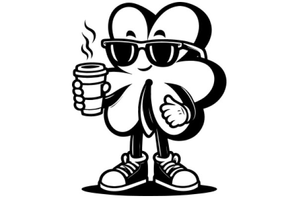 Stylish Sunglasses and a Cup of Coffee: A Modern, Cool Character