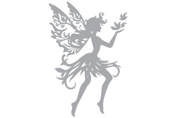 Silhouette of a Fairy with Butterflies