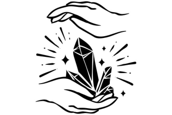 A Hand Holding a Diamond with a Starburst Background