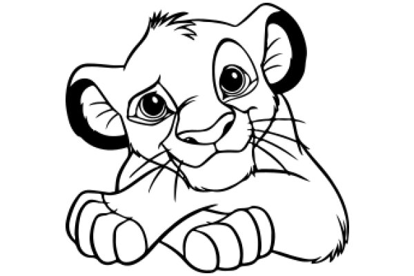 A Whimsical Lion: A Line Drawing