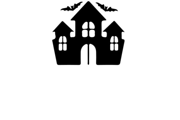 Silhouette of a Haunted House with Bats