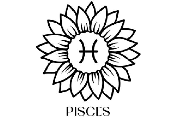 Stylized Flower Logo with the Word 'PISCES' Below