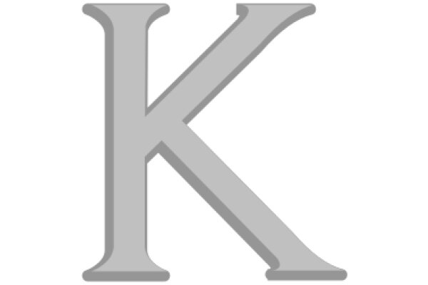 Simplistic Gray Letter 'K' on a White Background