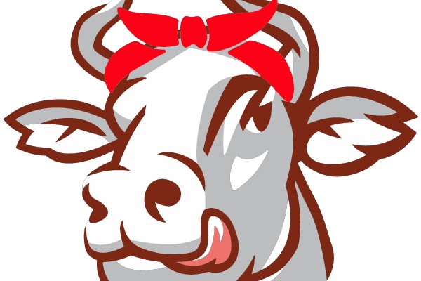 A Playful Red Cow Emoji