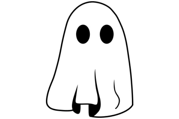 A Simple Line Drawing of a Ghost