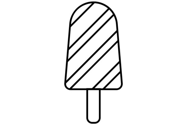 Simplistic Line Drawing of a Cone-Shaped Ice Cream Pop