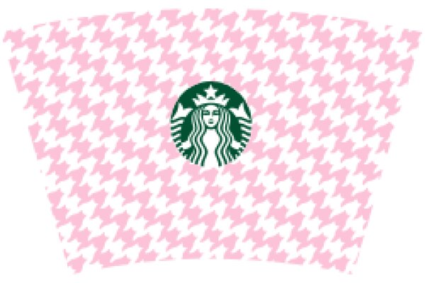 Starbucks Logo on a Pink Background with a Honeycomb Pattern