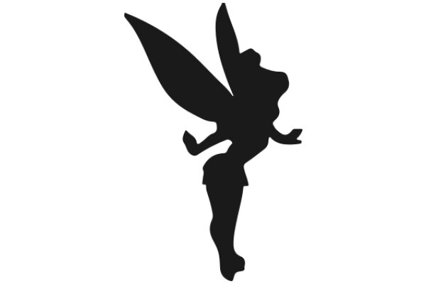 Silhouette of a Fairy with Wings and a Skirt