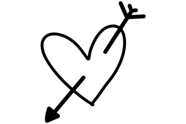 Simplistic Drawing of a Heart and Arrow