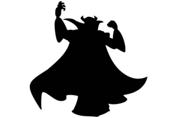 Silhouette of a Superhero in a Stylized Costume