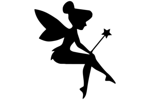 Silhouette of a Fairy with a Wand