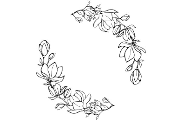 Elegant Floral Design: A Line Art