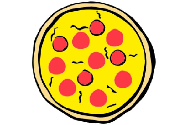 A Delicious Pizza: A Cartoon Illustration