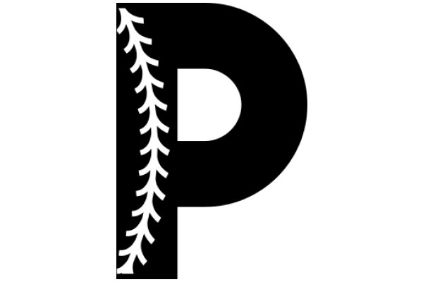 Stylized Letter 'P' with a Tree Branch Design