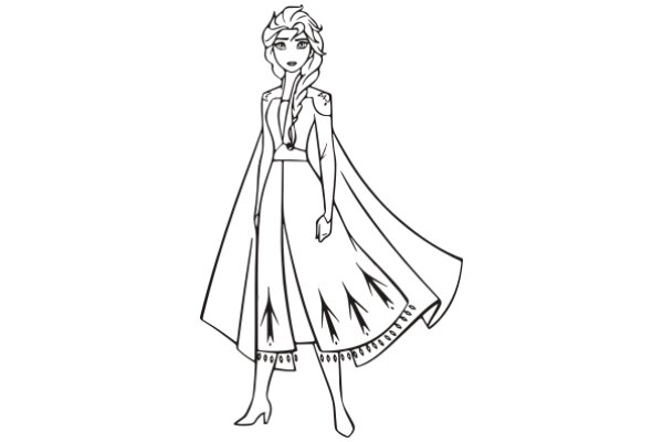 Stylish Animation: A Princess in a Cape and Gown