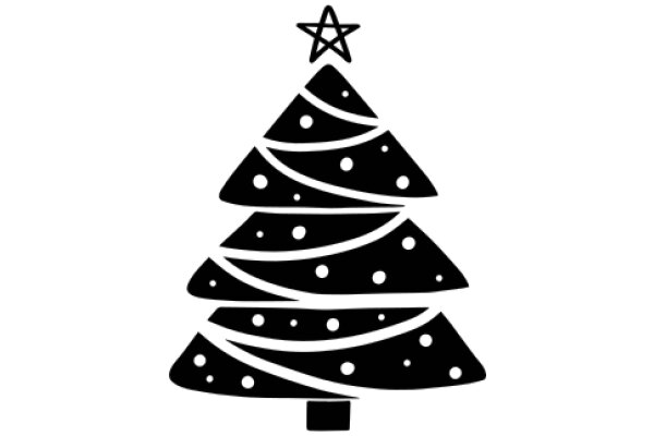 Simplistic Christmas Tree Icon with Star Topper