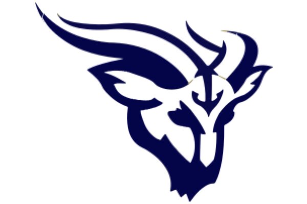 Stylized Bull Logo in Blue and White