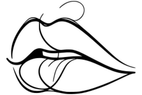 Stylized Illustration of a Lip and Mouth