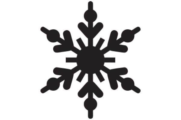 Stylized Black Snowflake Design