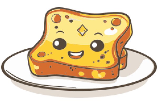 Delightful Illustration of a Toast Character with a Smile