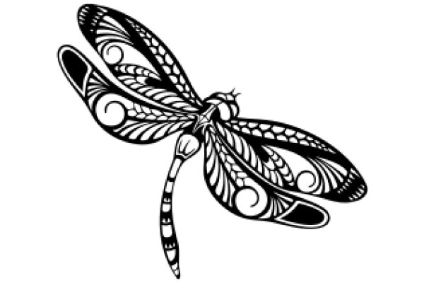 Stylized Dragonfly Design in