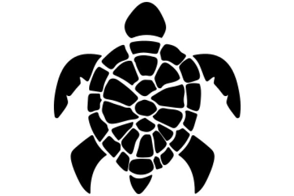 Stylized Black Turtle Silhouette