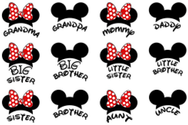 A Collection of Disney-Inspired Family Member Stickers