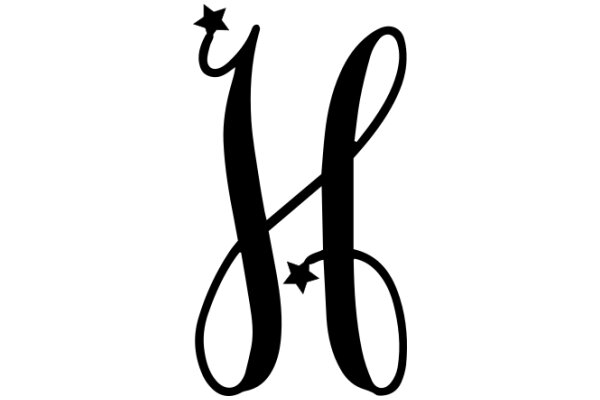 Stylized Letter 'L' with Star and Curved Design