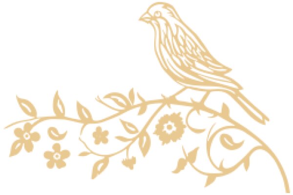 A Golden Bird in a Floral Embrace