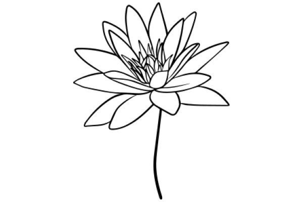 A Simple Line Drawing of a Flower