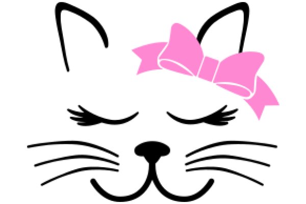 Whimsical Feline: A Playful Pink Bow on a Cat's Head