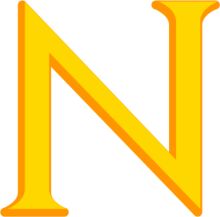 Vibrant Yellow Letter 'N' on a White Background