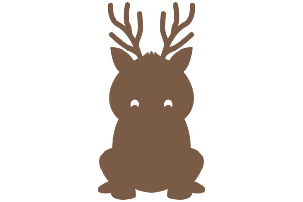 A Playful Brown Deer Silhouette with Antlers and Ears