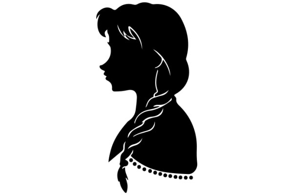 Silhouette of a Woman with a Braid and a Dot Necklace