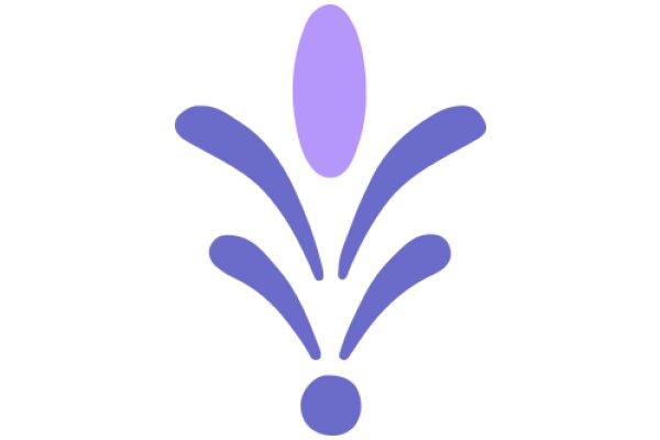 Stylized Purple Flower with a Blue Center