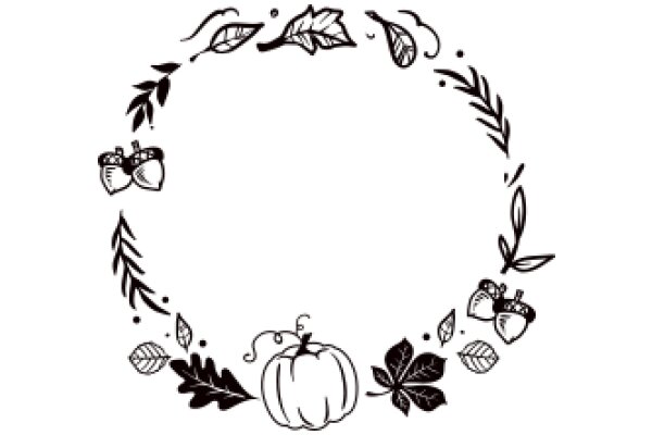 Autumn's Embrace: A Illustration of Seasonal Symbols