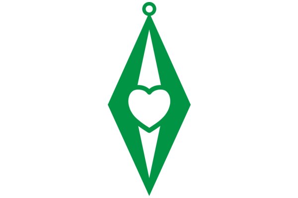 A Green Diamond-Shaped Logo with a Heart Inside