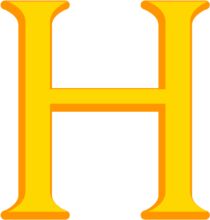 Simplistic Yellow Letter 'H' on a White Background