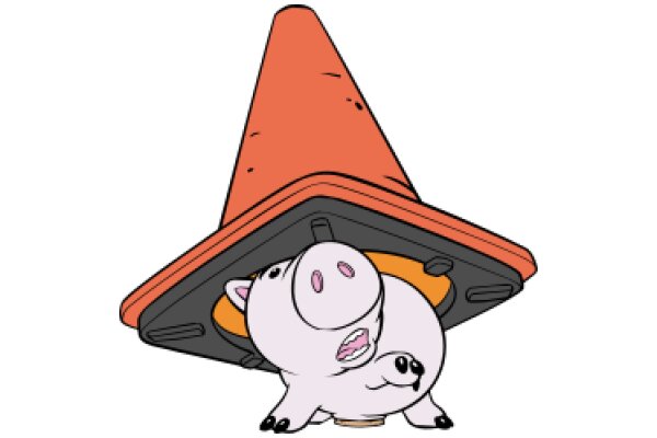 The Adventures of a Cute, Pink Pig with a Conical Hat