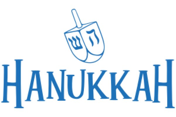 Hanukkah Logo: A Blue and White Design with a Menorah