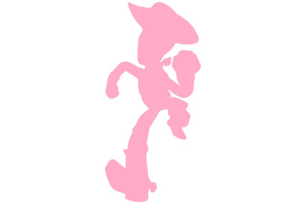 Pink Silhouette of a Character with a Baseball Glove