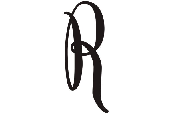 Stylized Letter 'R' with a Curved Design