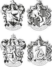 A Collection of Four Hogwarts House Crests