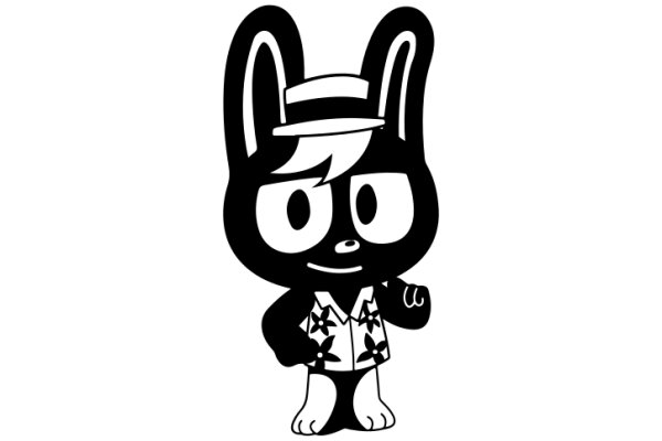 Stylish Cartoon Bunny in a Hawaiian Shirt