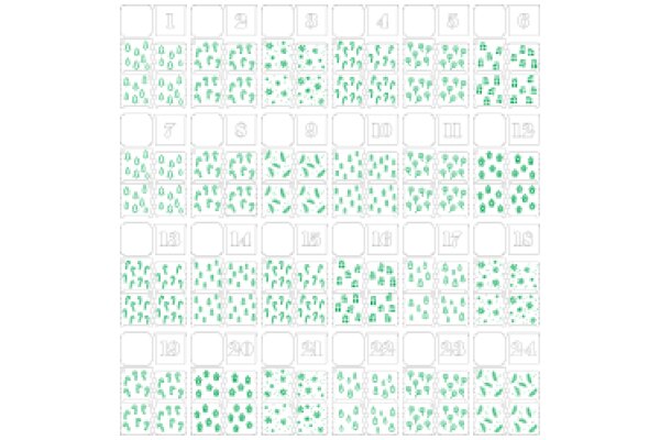 A Festive Holiday Puzzle: A 12x12 Grid of Christmas Tree Patterns