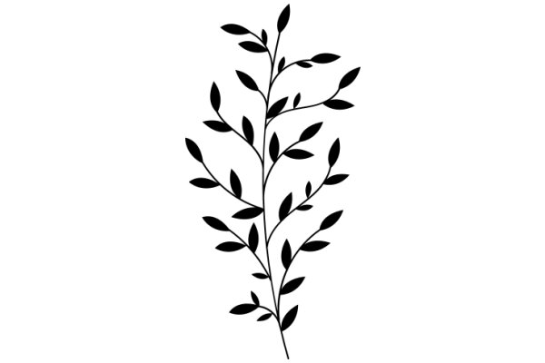 Stylized Art of a Plant with Leaves