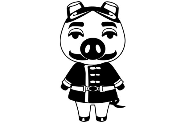 A Stylish Cartoon Pig Character