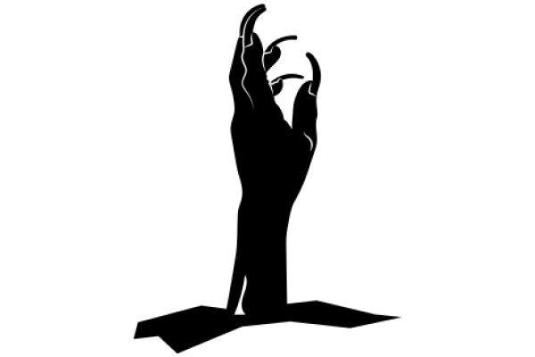 Silhouette of a Hand with Fingers Spread Out